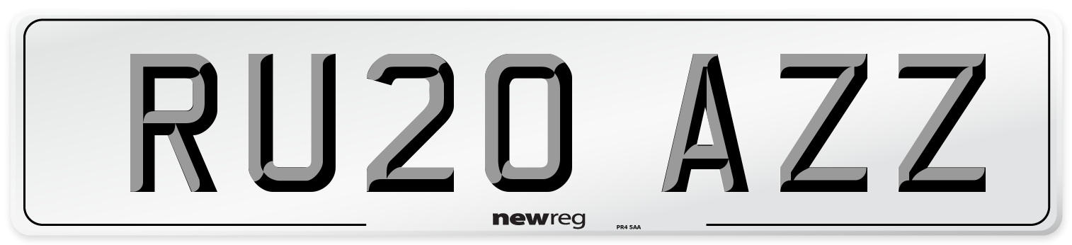 RU20 AZZ Number Plate from New Reg